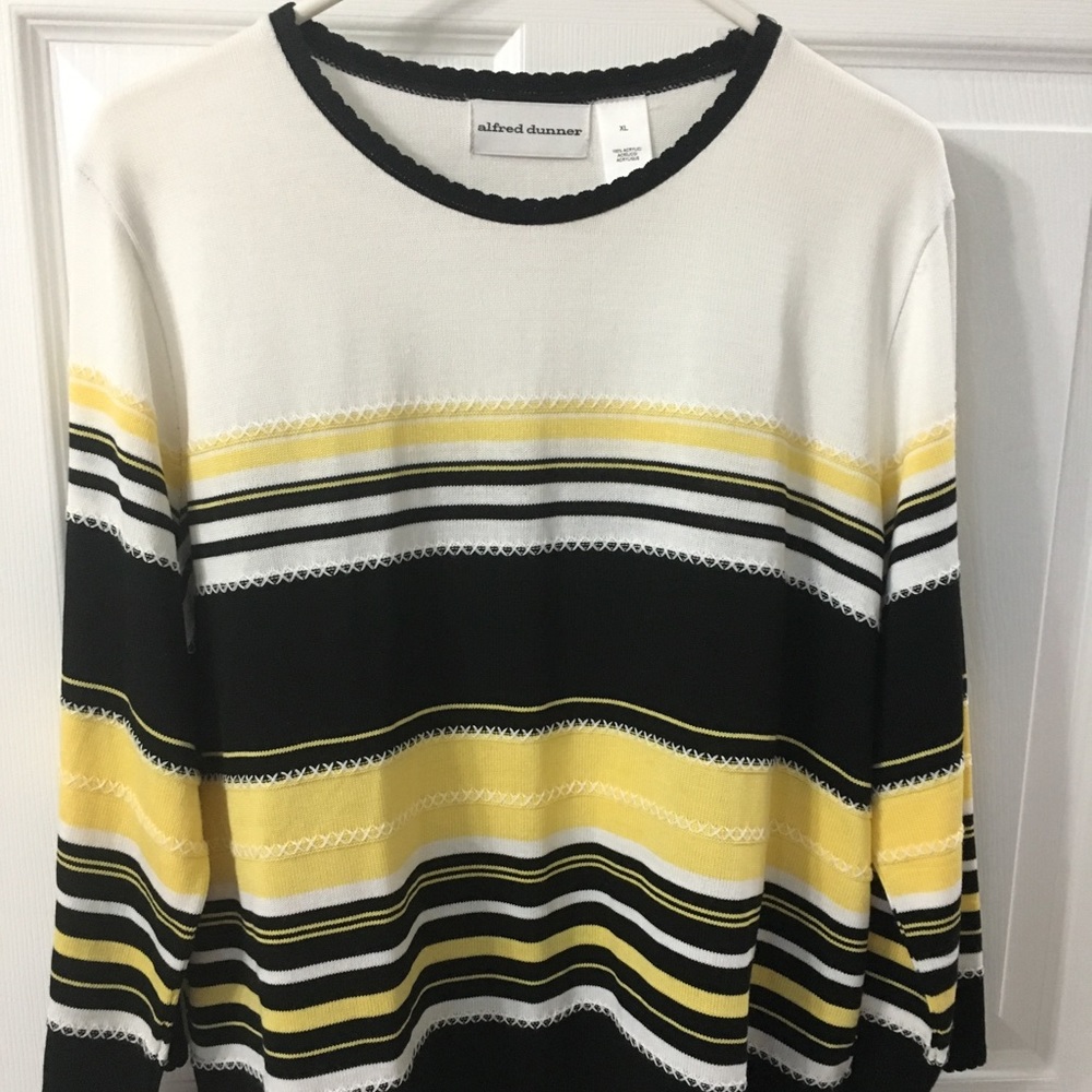 Alfred Dunner L/S Multi Stripe Sweater XL